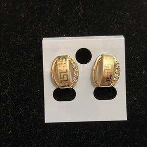 Fashion Jewelry Gold and Silver Patterned Earrings